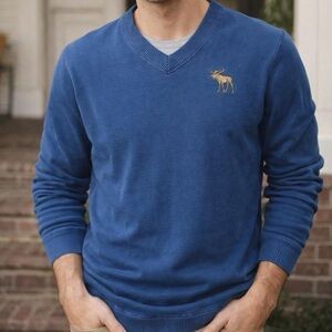 Vintage Abercrombie & Fitch Blue V-Neck Sweater 🐻 Y2K Preppy Classic